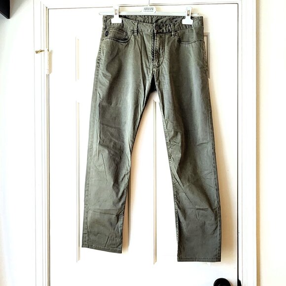ARMANI Jeans ITALY Pants Khaki Fit sz M-6 Cotton Blend - Saks Fifth Ave purchase - Picture 2 of 16